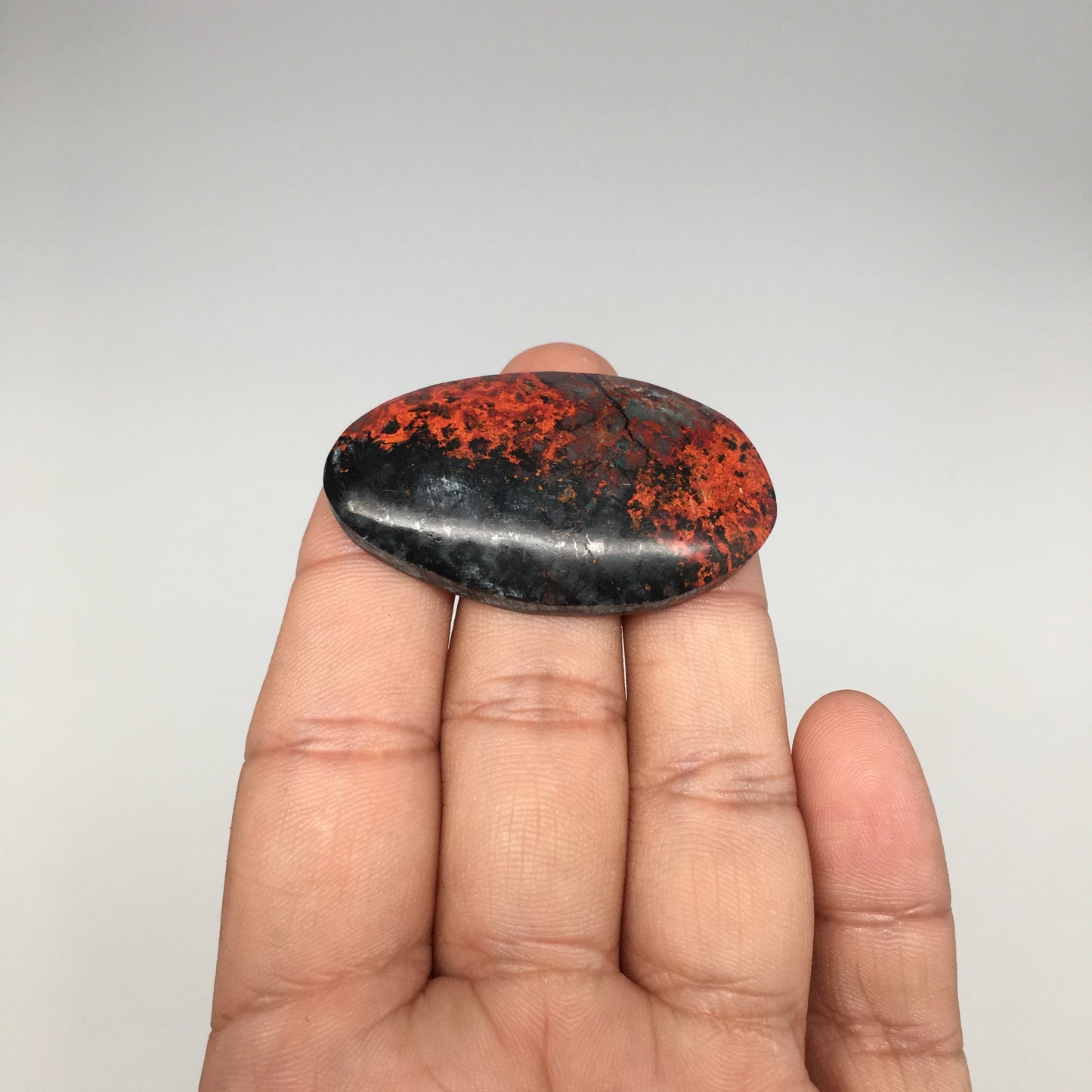 17.9g, 1.8"x1"x8mm Sonora Sunset Chrysocolla Cuprite Cabochon @Mexico,SC378