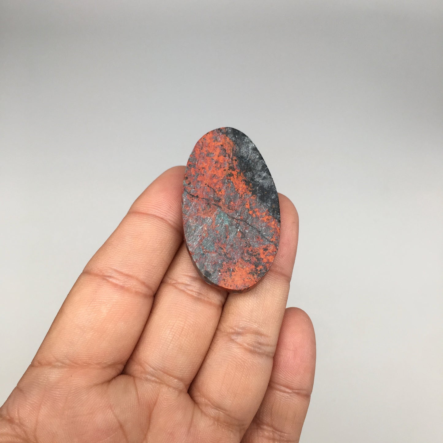 17.9g, 1.8"x1"x8mm Sonora Sunset Chrysocolla Cuprite Cabochon @Mexico,SC378