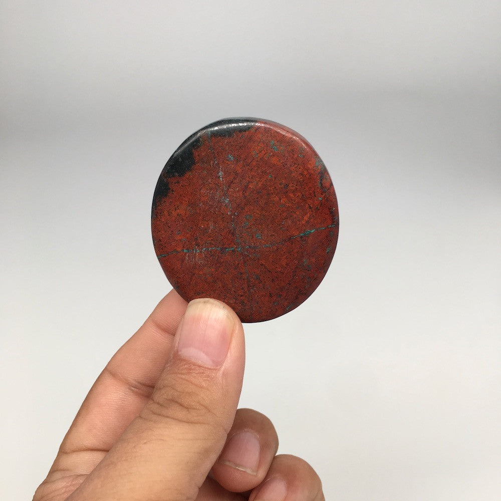 31.1g, 2"x1.7"x6mm Sonora Sunset Chrysocolla Cuprite Cabochon @Mexico,SC379 - watangem.com