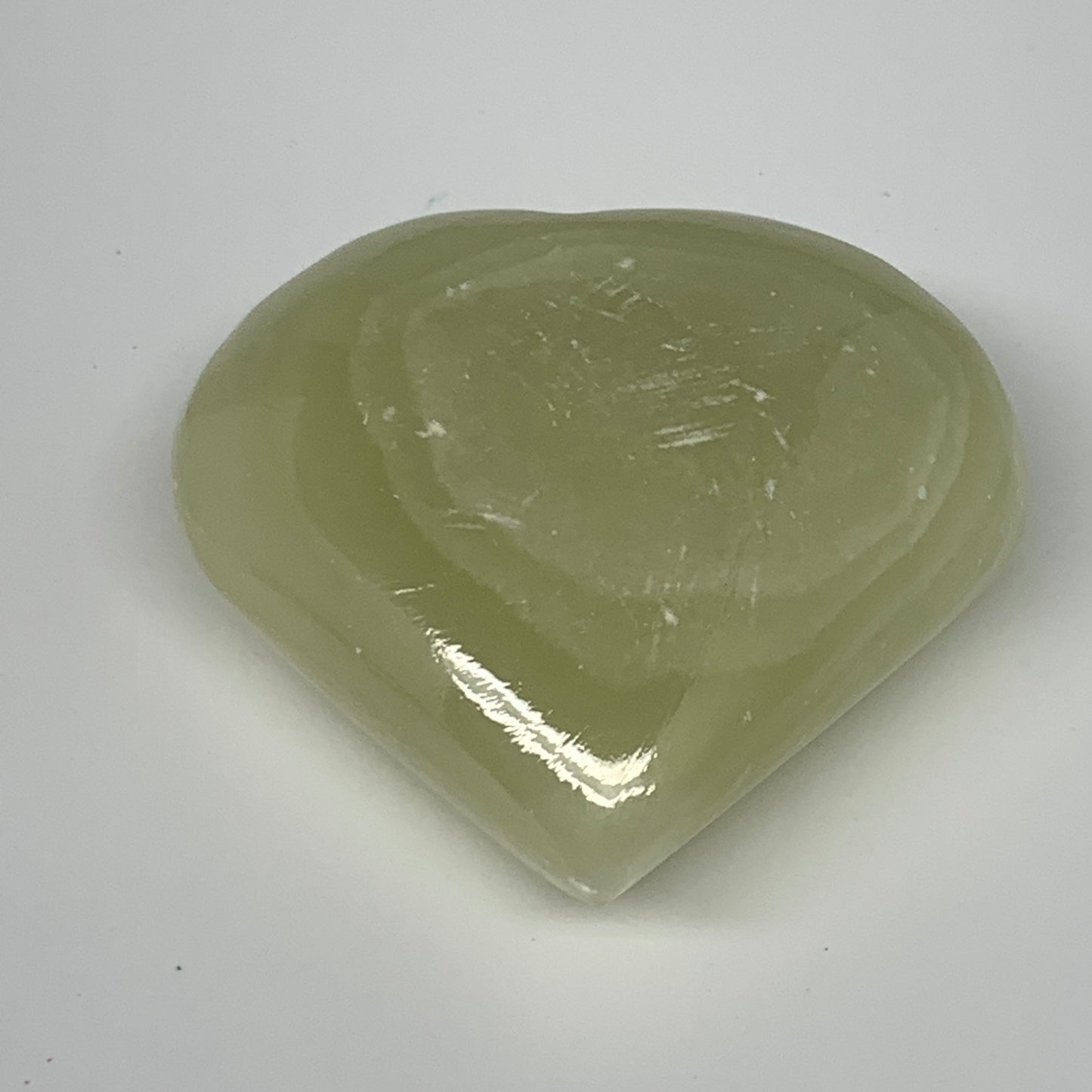 103.7g, 2.2"x2.4"x1" Natural Green Onyx Heart Polished Healing Crystal, B7655