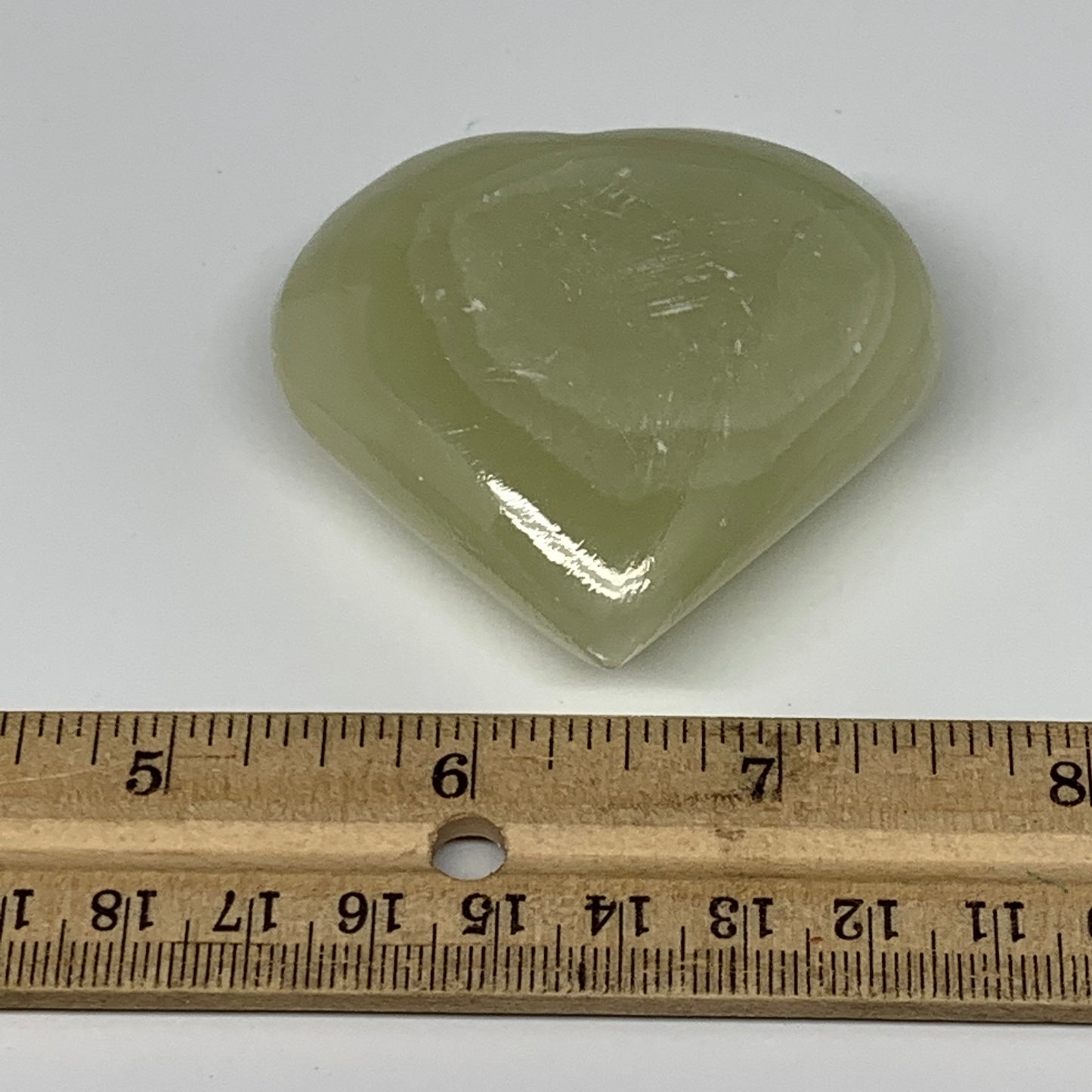 103.7g, 2.2"x2.4"x1" Natural Green Onyx Heart Polished Healing Crystal, B7655