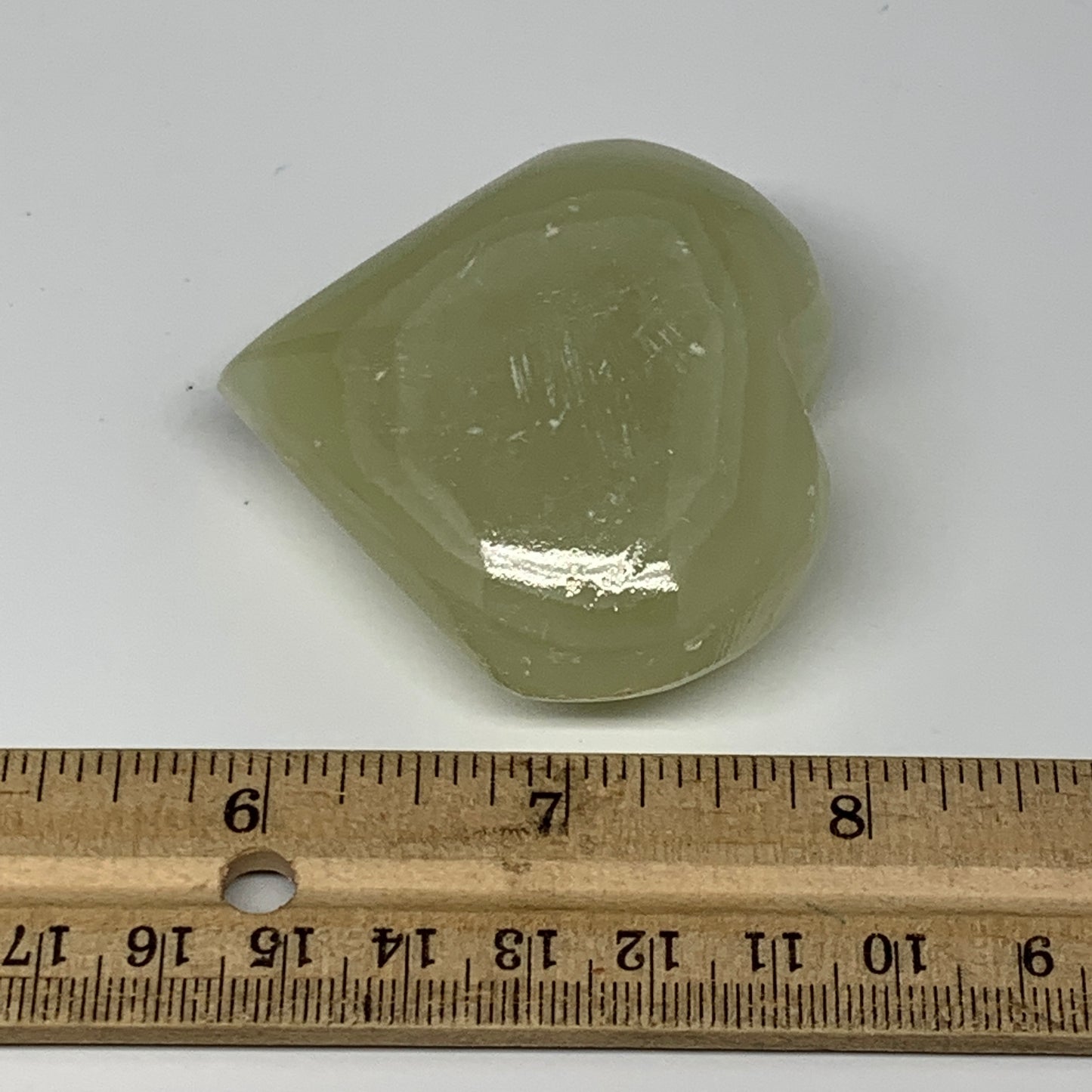 103.7g, 2.2"x2.4"x1" Natural Green Onyx Heart Polished Healing Crystal, B7655