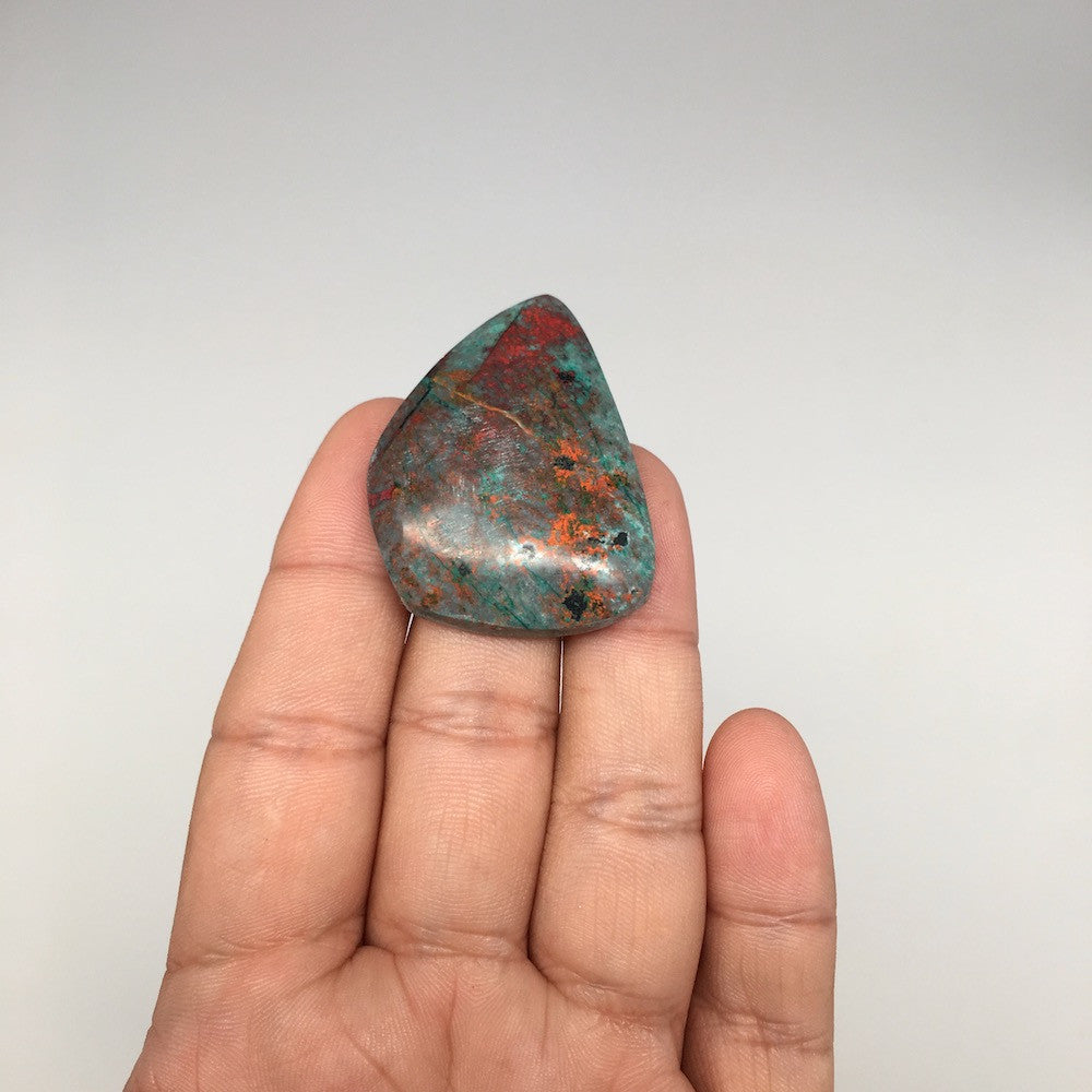 17.8g, 1.6"x1.2"x8mm Sonora Sunset Chrysocolla Cuprite Cabochon @Mexico,SC388