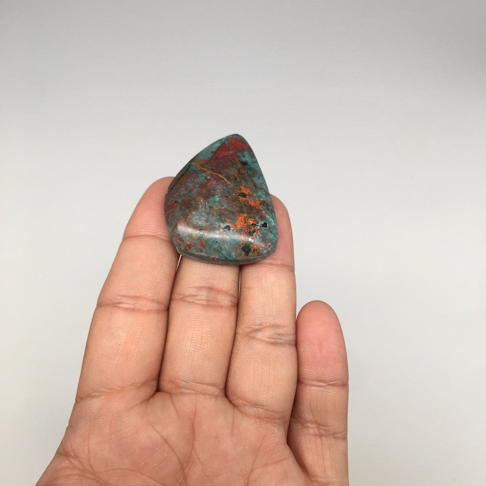 17.8g, 1.6"x1.2"x8mm Sonora Sunset Chrysocolla Cuprite Cabochon @Mexico,SC388