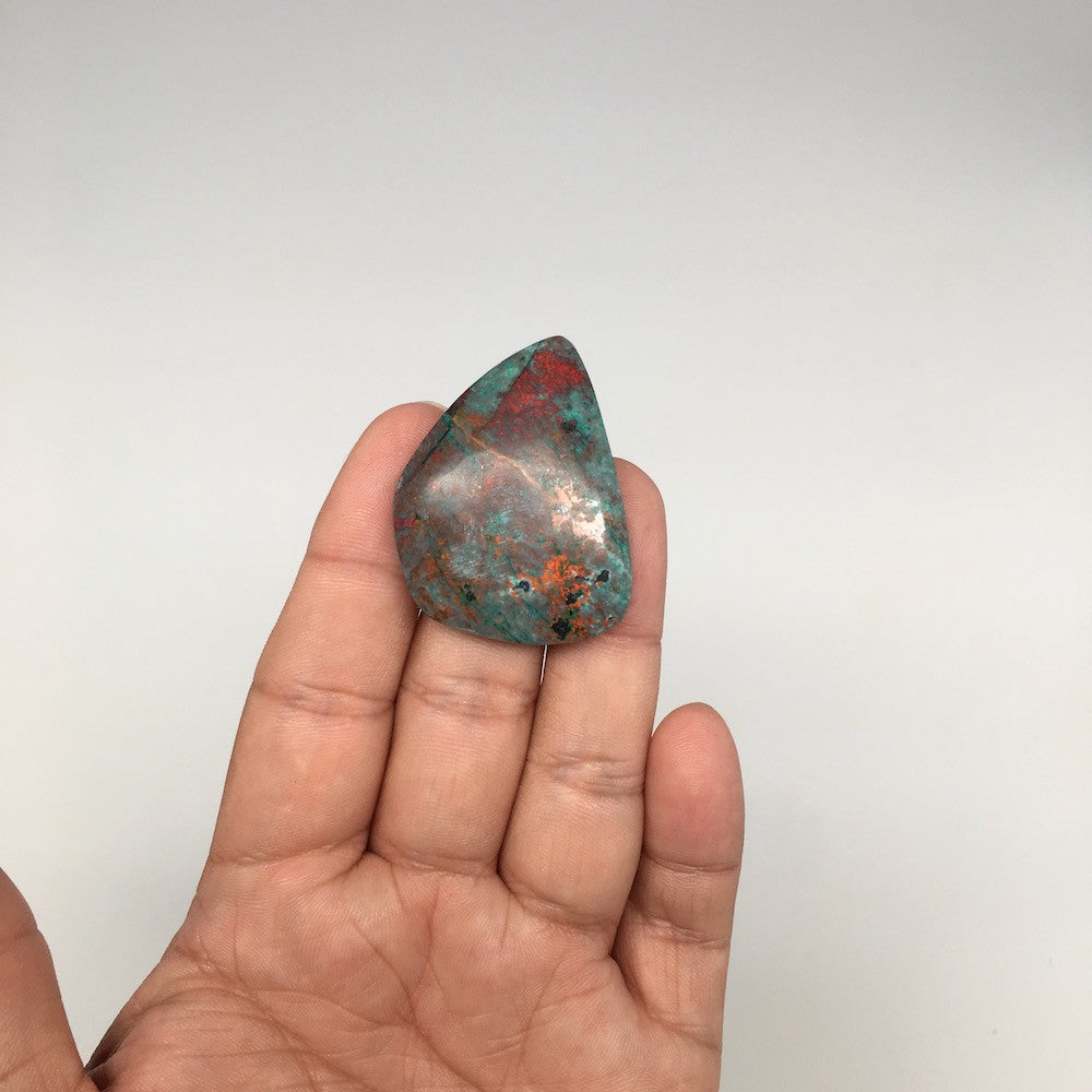 17.8g, 1.6"x1.2"x8mm Sonora Sunset Chrysocolla Cuprite Cabochon @Mexico,SC388