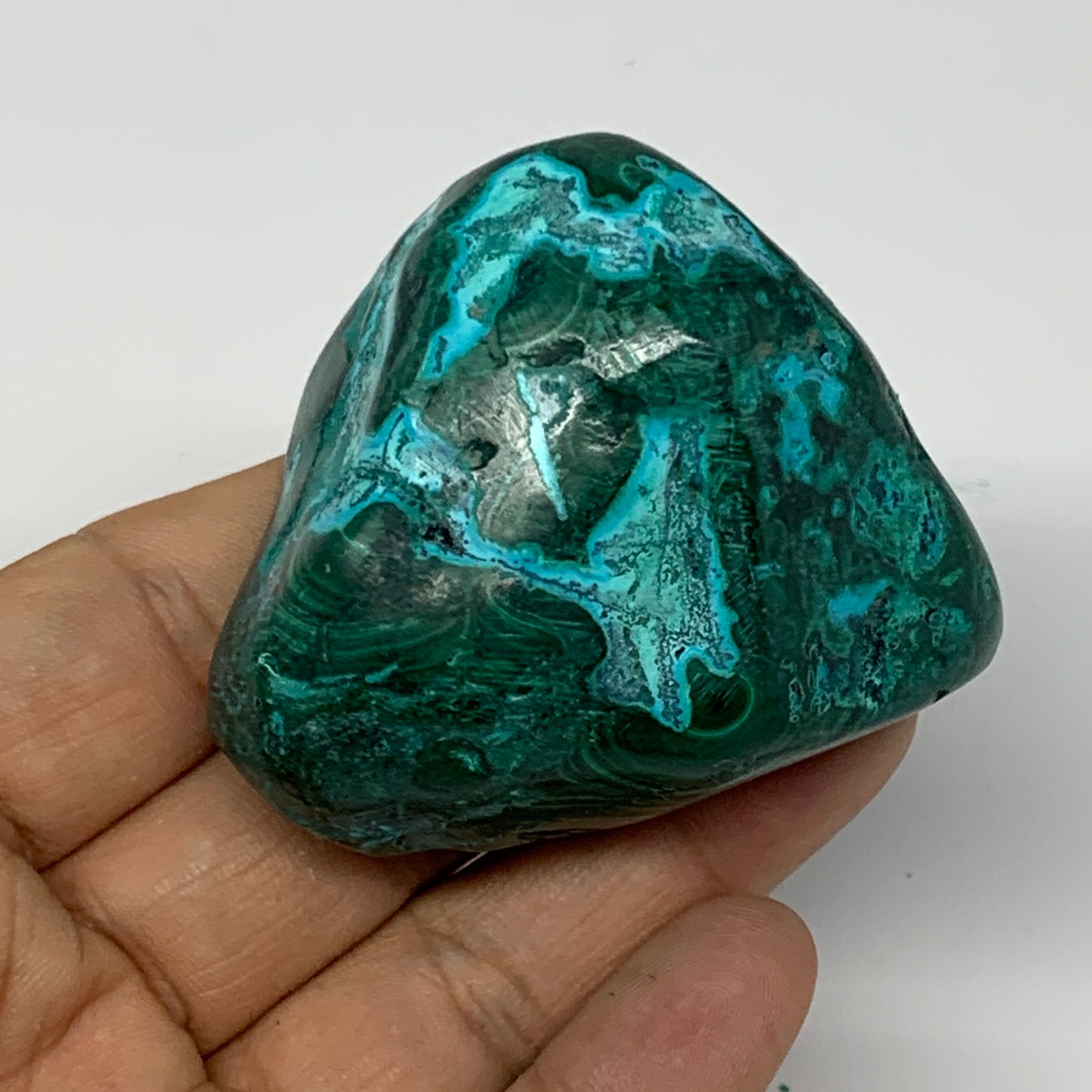 175.4g,2.1"x2.1"x1.3" Natural Azurite Malachite Freeform Polished @Congo, B18503