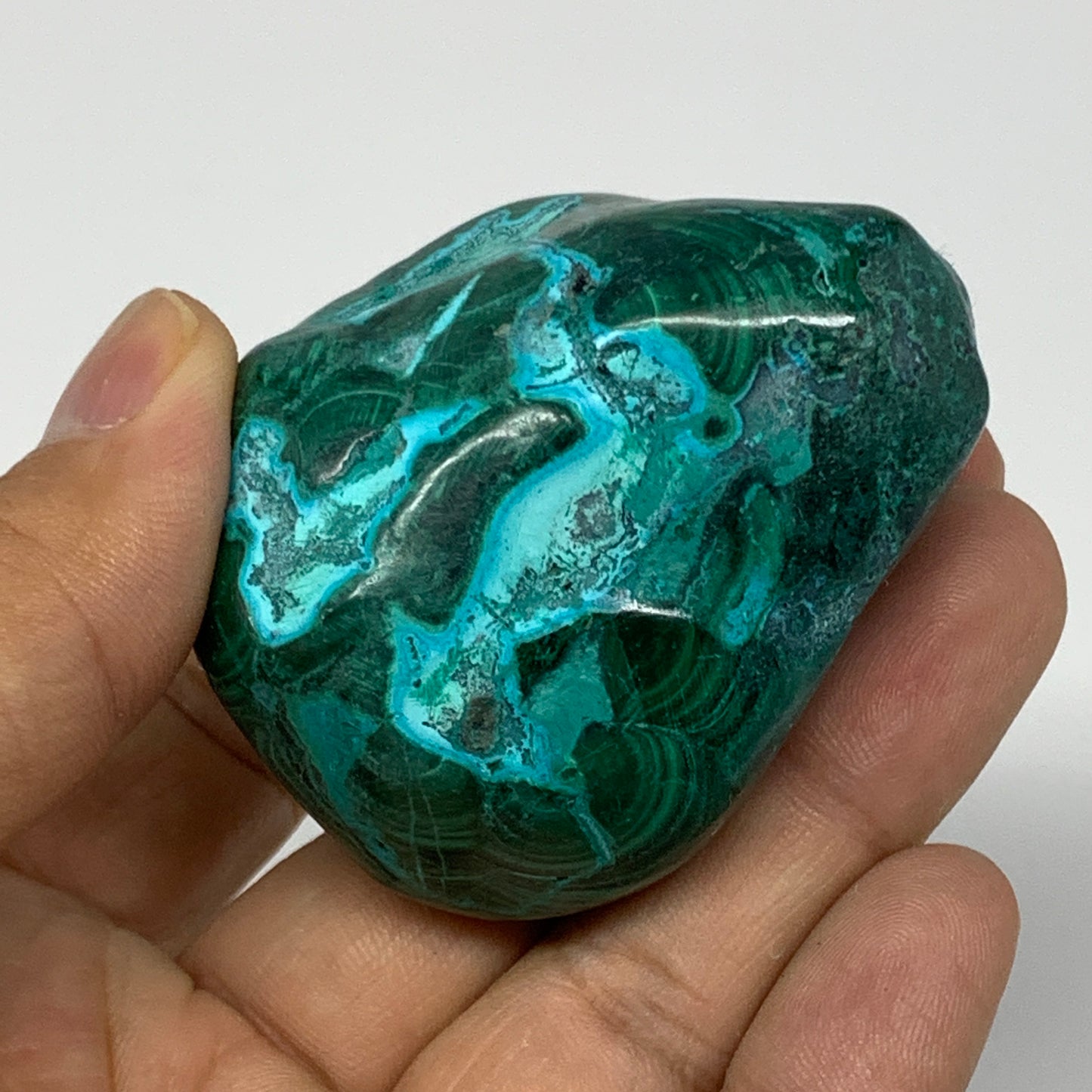 175.4g,2.1"x2.1"x1.3" Natural Azurite Malachite Freeform Polished @Congo, B18503