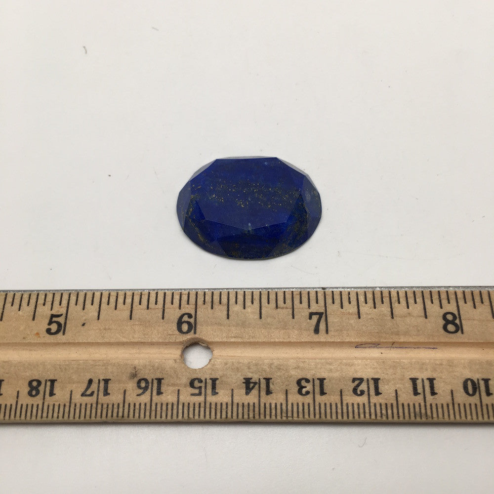 9.1Grams Natural Faceted Oval Lapis Lazuli Cabochon Flat Bottom @Afghanistan,C44