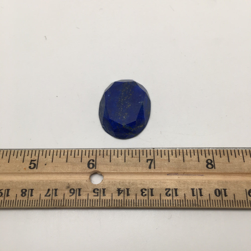 9.1Grams Natural Faceted Oval Lapis Lazuli Cabochon Flat Bottom @Afghanistan,C44