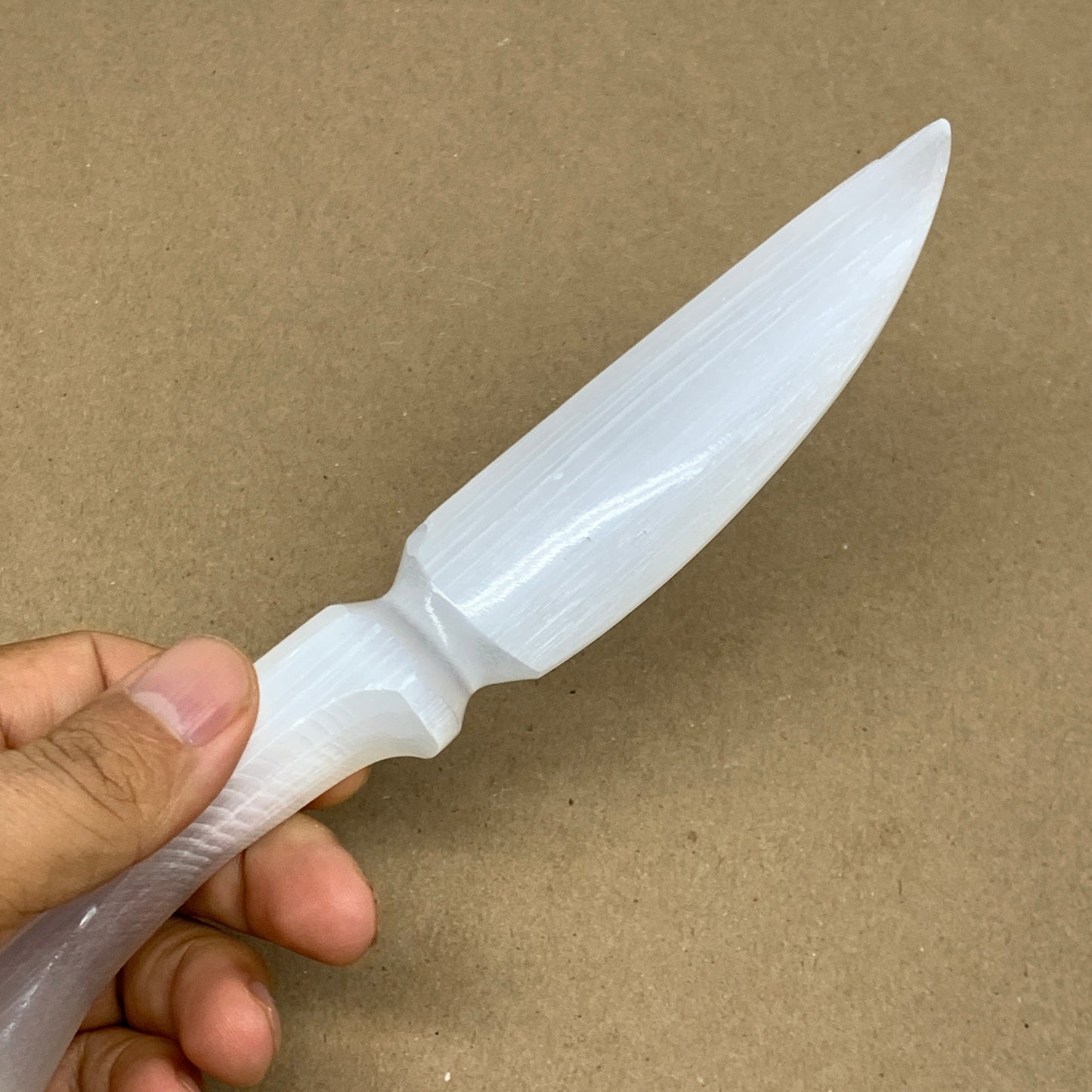 131g,7.9"x1.1"x0.7"Natural Selenite Crystal Knife (Satin Spar) @Morocco,B24125