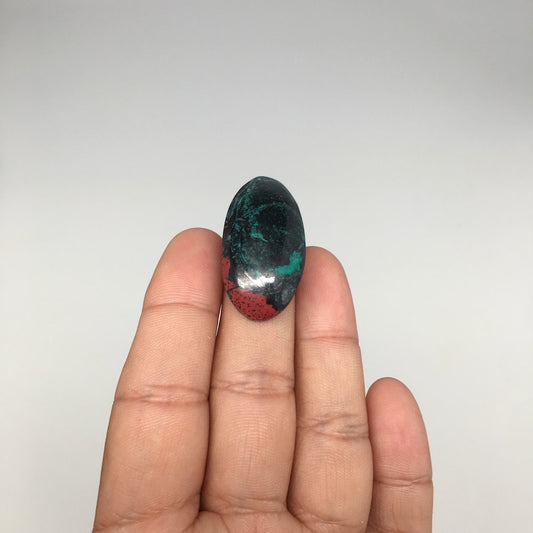 10g, 1.4"x0.7"x8mm Sonora Sunset Chrysocolla Cuprite Cabochon @Mexico,SC412 - watangem.com