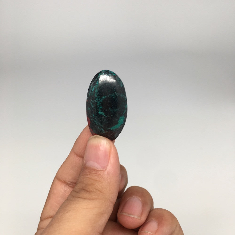 10g, 1.4"x0.7"x8mm Sonora Sunset Chrysocolla Cuprite Cabochon @Mexico,SC412 - watangem.com