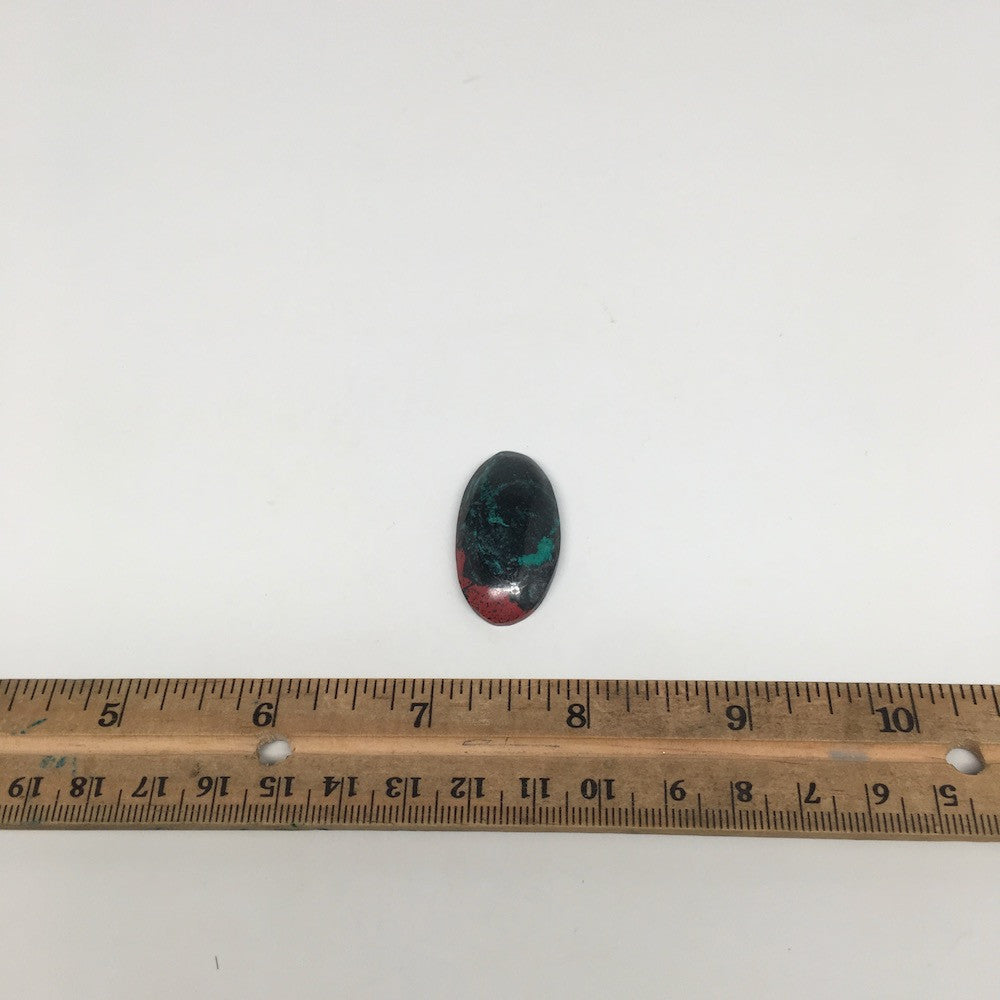 10g, 1.4"x0.7"x8mm Sonora Sunset Chrysocolla Cuprite Cabochon @Mexico,SC412 - watangem.com