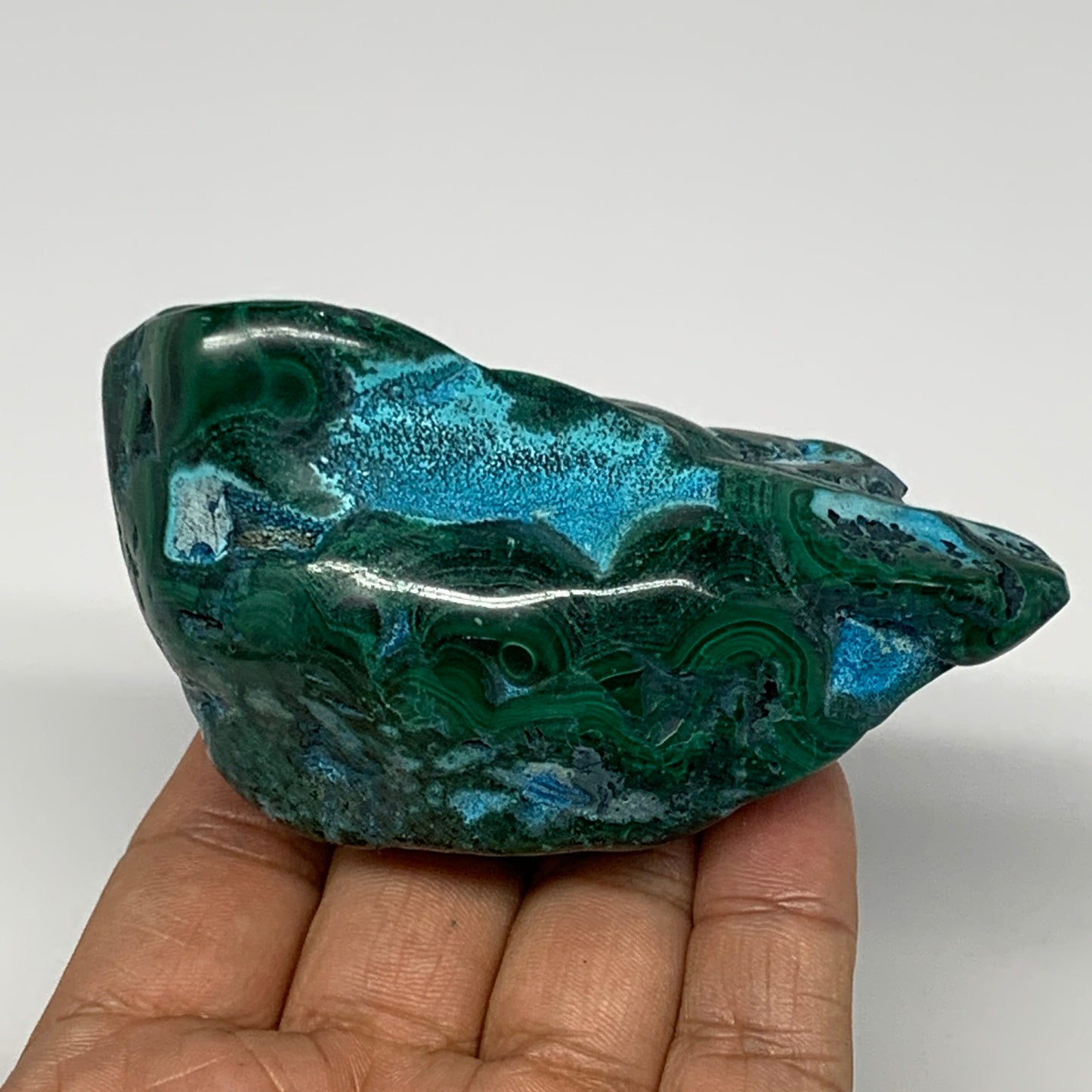 210.3g,3.4"x1.5"x1" Natural Azurite Malachite Freeform Polished @Congo, B18519