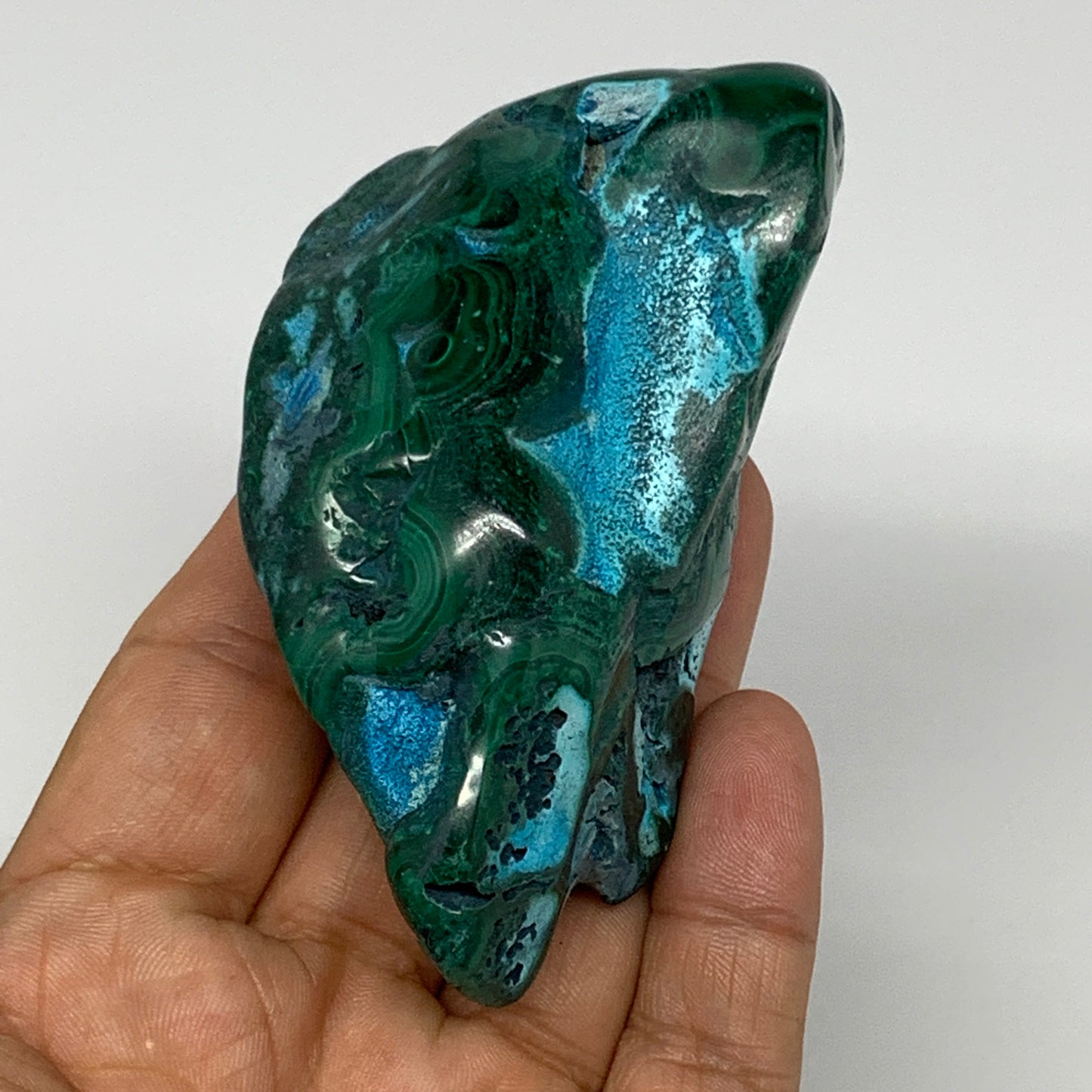 210.3g,3.4"x1.5"x1" Natural Azurite Malachite Freeform Polished @Congo, B18519