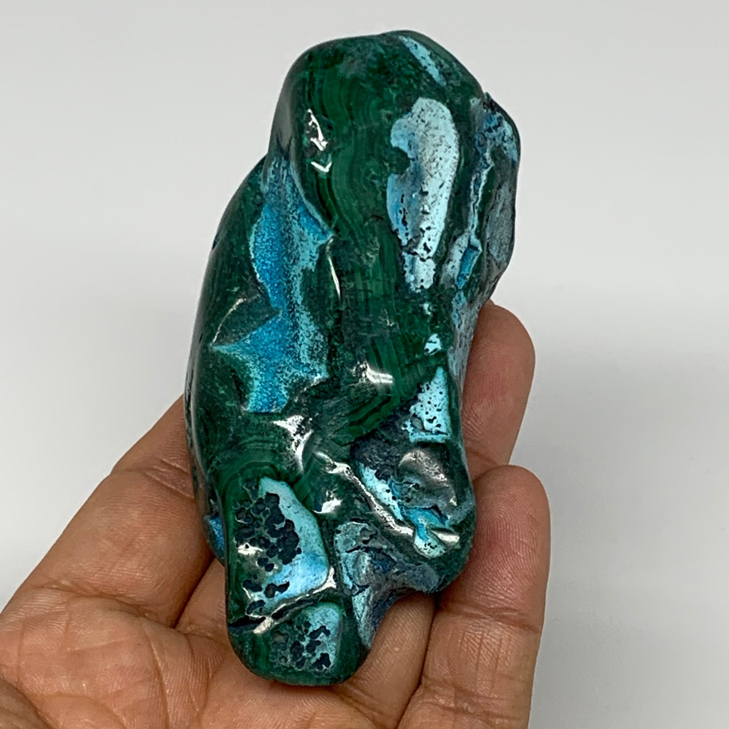 210.3g,3.4"x1.5"x1" Natural Azurite Malachite Freeform Polished @Congo, B18519