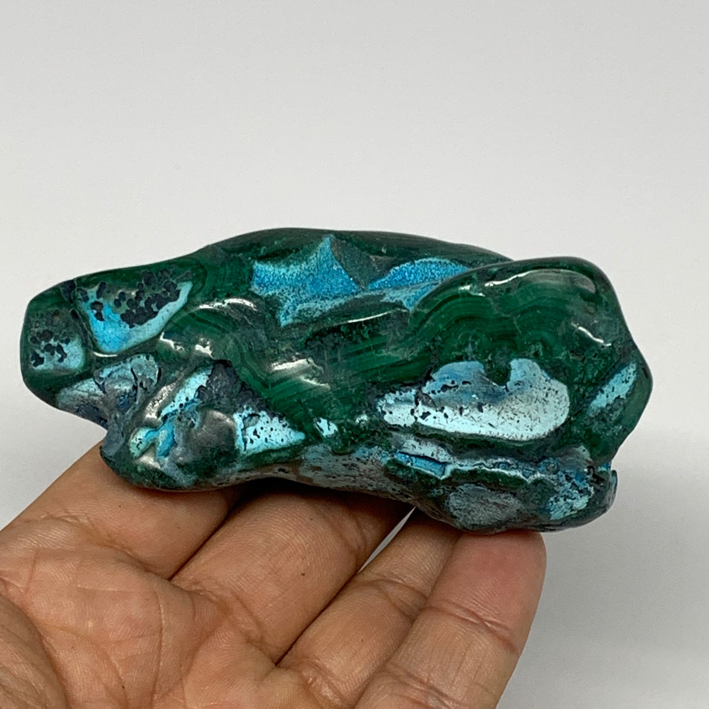 210.3g,3.4"x1.5"x1" Natural Azurite Malachite Freeform Polished @Congo, B18519