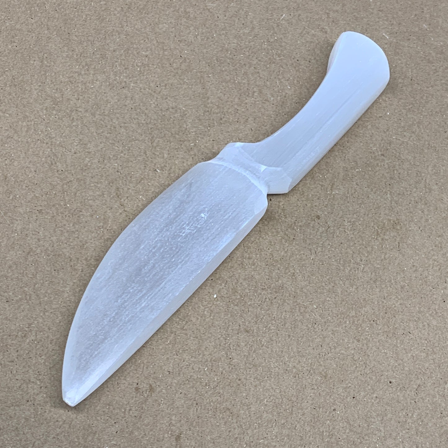 156g,7.75"x1.5"x0.7"Natural Selenite Crystal Knife (Satin Spar) @Morocco,B24134