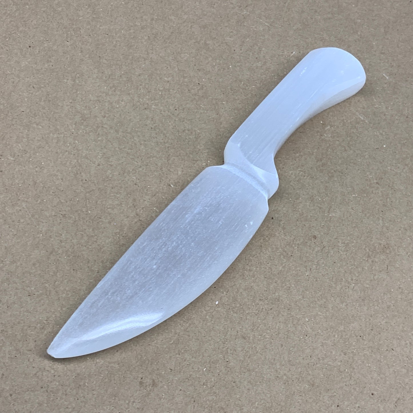 156g,7.75"x1.5"x0.7"Natural Selenite Crystal Knife (Satin Spar) @Morocco,B24134