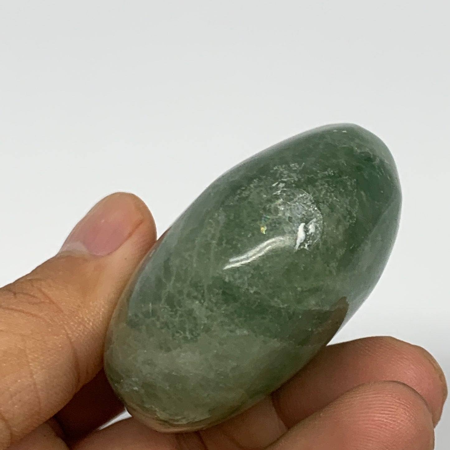 145.3g,2.5"x2"x1.1", Natural Fluorite Palm-Stone Polished Reiki @Madagascar, B17