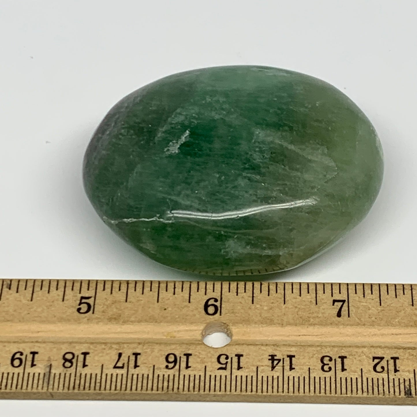 145.3g,2.5"x2"x1.1", Natural Fluorite Palm-Stone Polished Reiki @Madagascar, B17