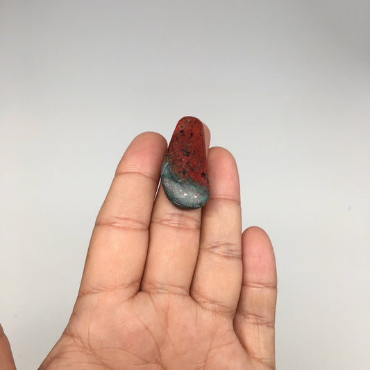 8.4g, 1.4"x0.7"x6mm Sonora Sunset Chrysocolla Cuprite Cabochon @Mexico,SC435 - watangem.com