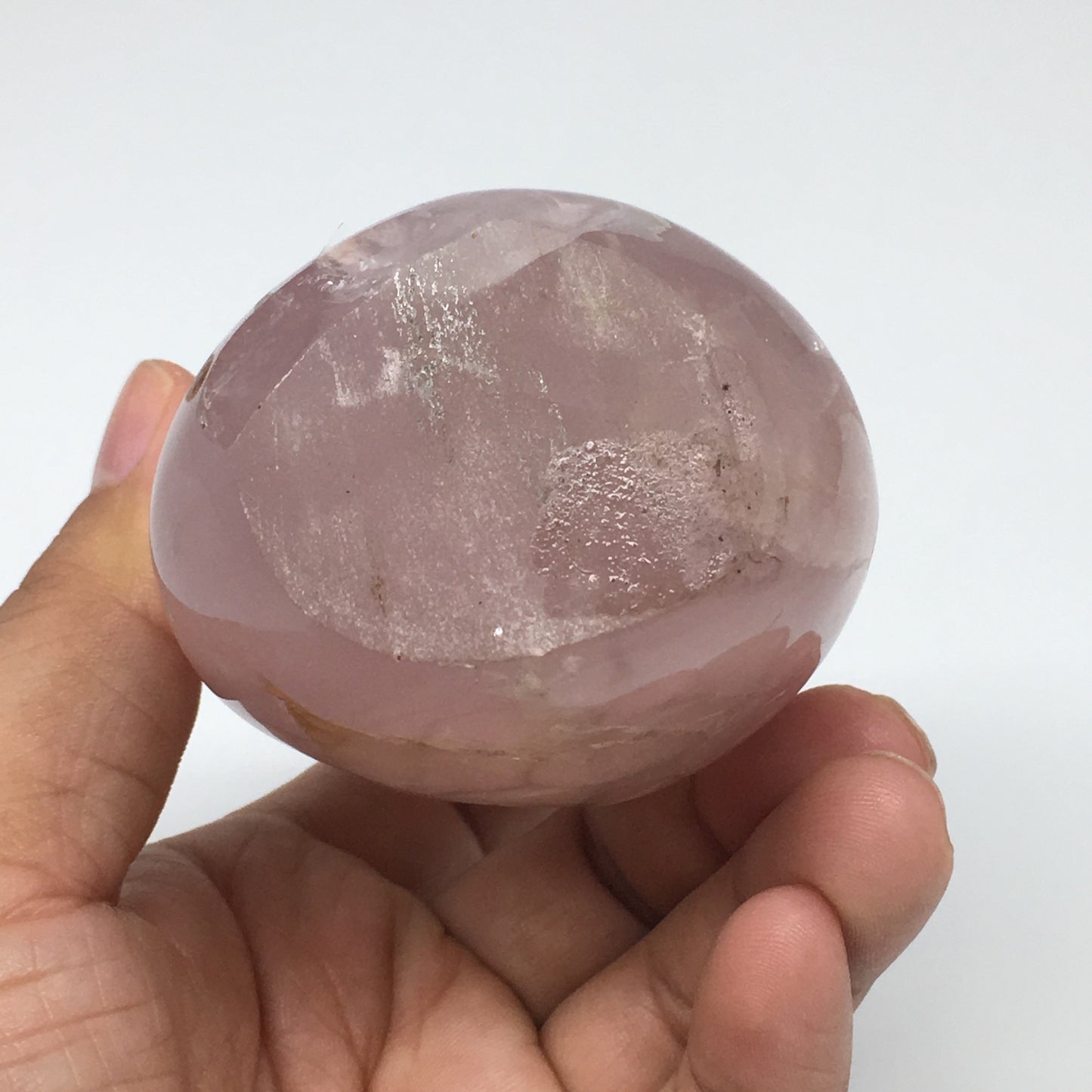 418.2g,4.1"x2.4"x2" Rose Quartz Crystal Freeform Polished Shiny Glassy, B1142