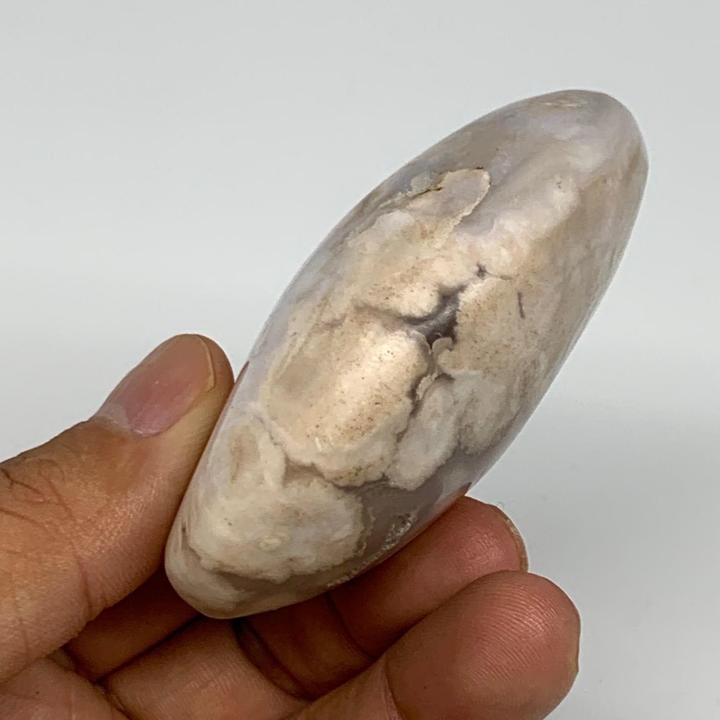 123.2g,2.6"x2"x1.1", Flower Agate Palm-Stone Crystal Reiki @Madagascar,B16219