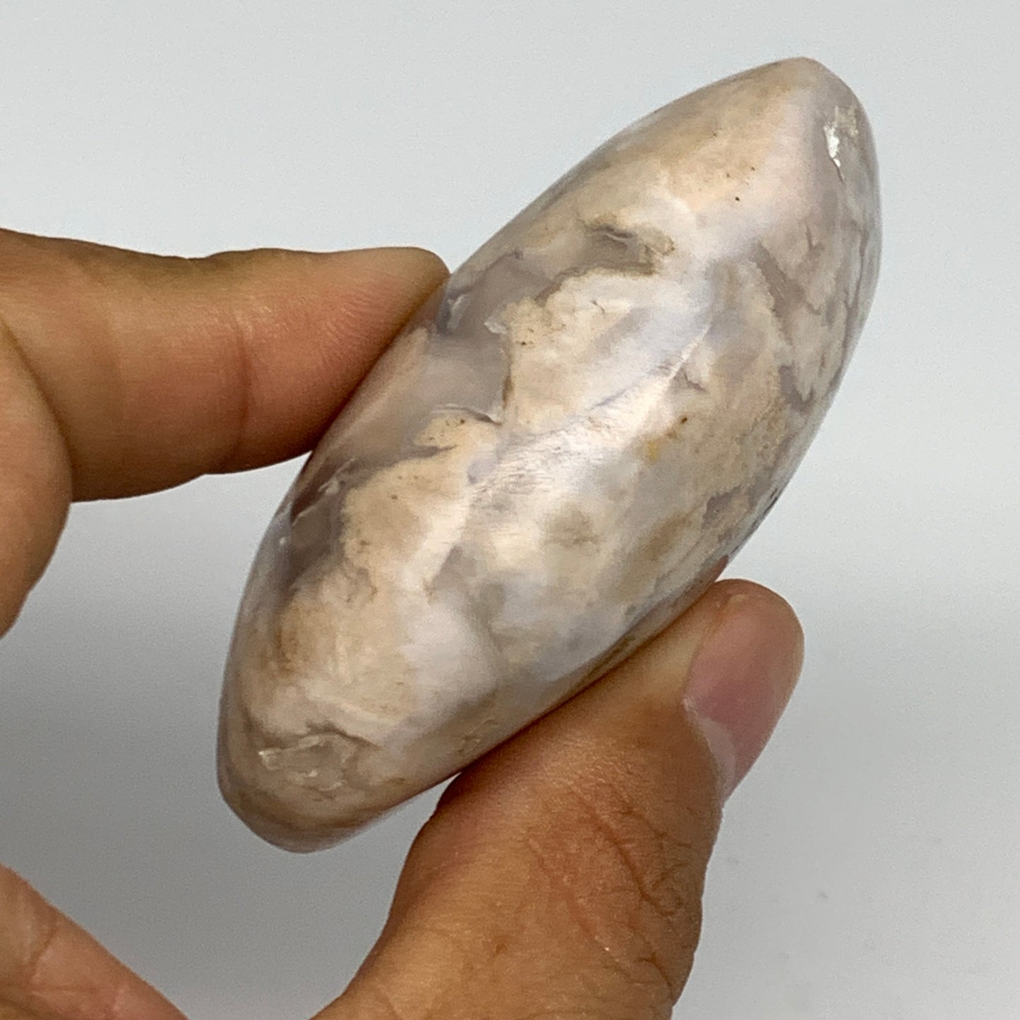 123.2g,2.6"x2"x1.1", Flower Agate Palm-Stone Crystal Reiki @Madagascar,B16219