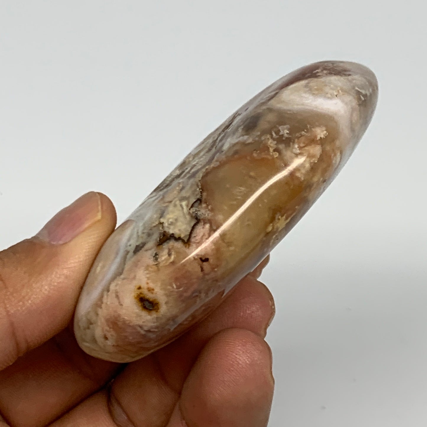 108.5g,2.7"x2"x0.8", Flower Agate Palm-Stone Crystal Reiki @Madagascar,B16220