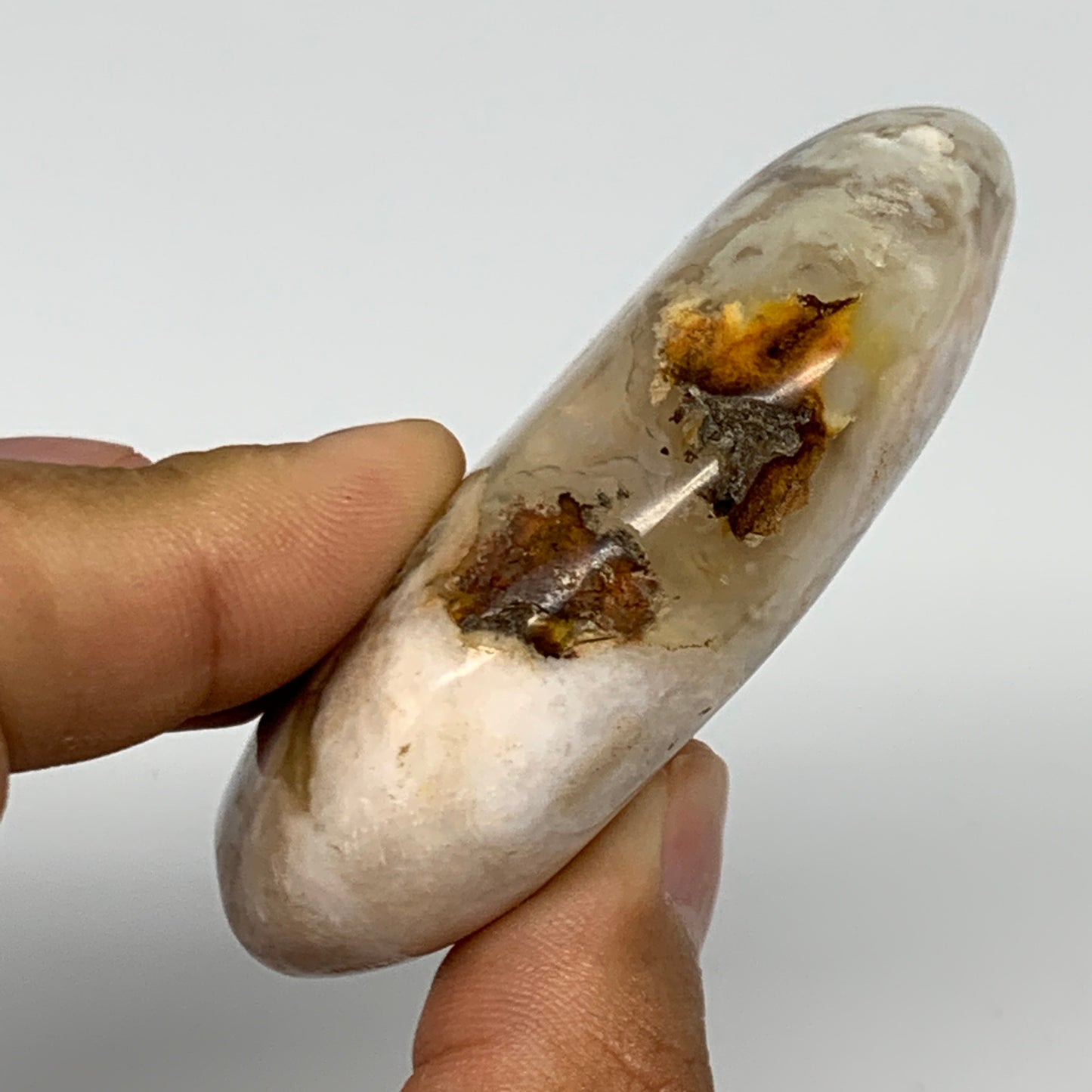 108.5g,2.7"x2"x0.8", Flower Agate Palm-Stone Crystal Reiki @Madagascar,B16220