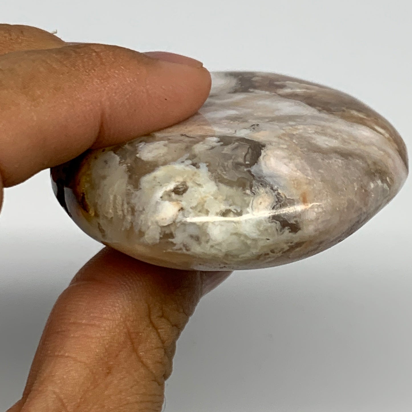 108.5g,2.7"x2"x0.8", Flower Agate Palm-Stone Crystal Reiki @Madagascar,B16220