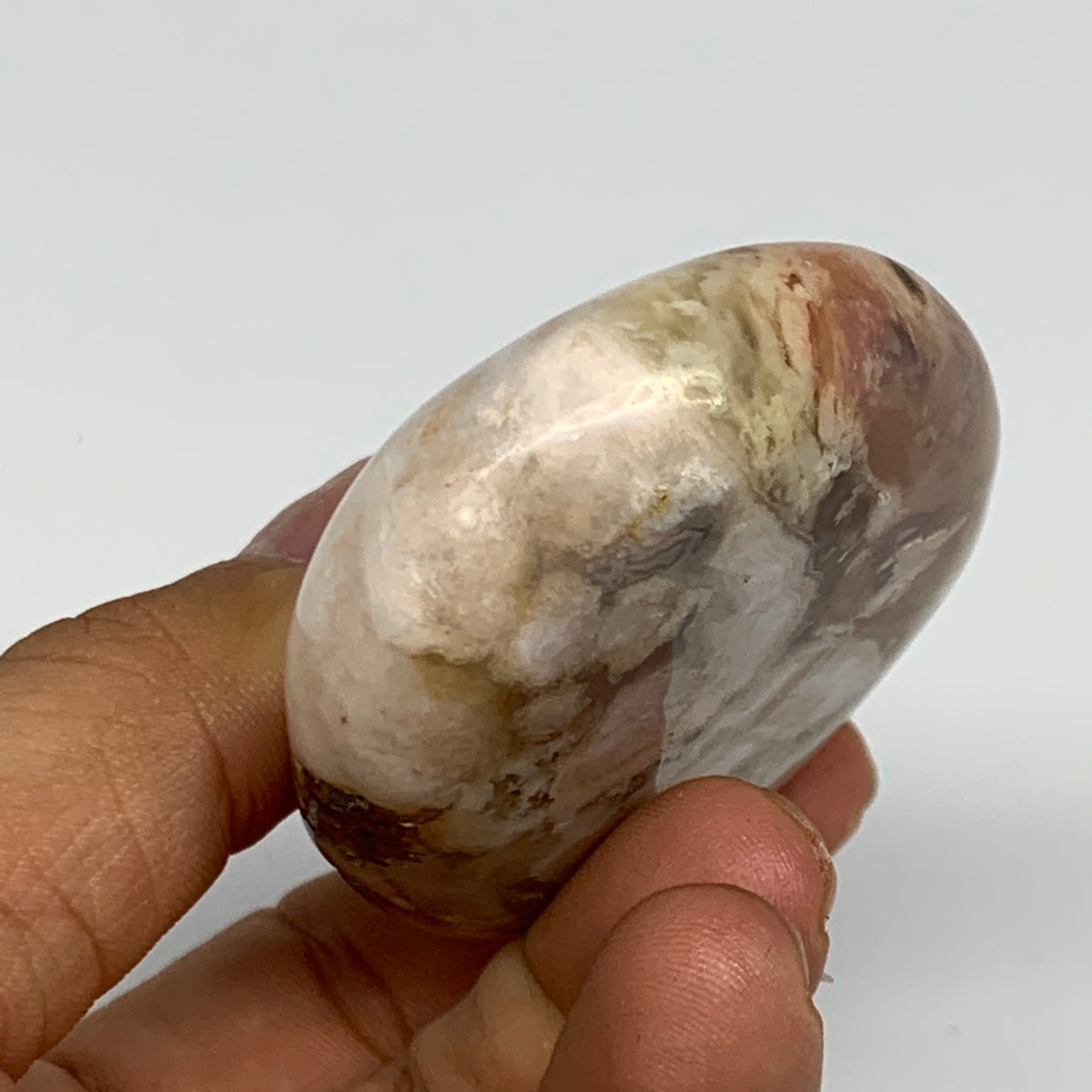 108.5g,2.7"x2"x0.8", Flower Agate Palm-Stone Crystal Reiki @Madagascar,B16220