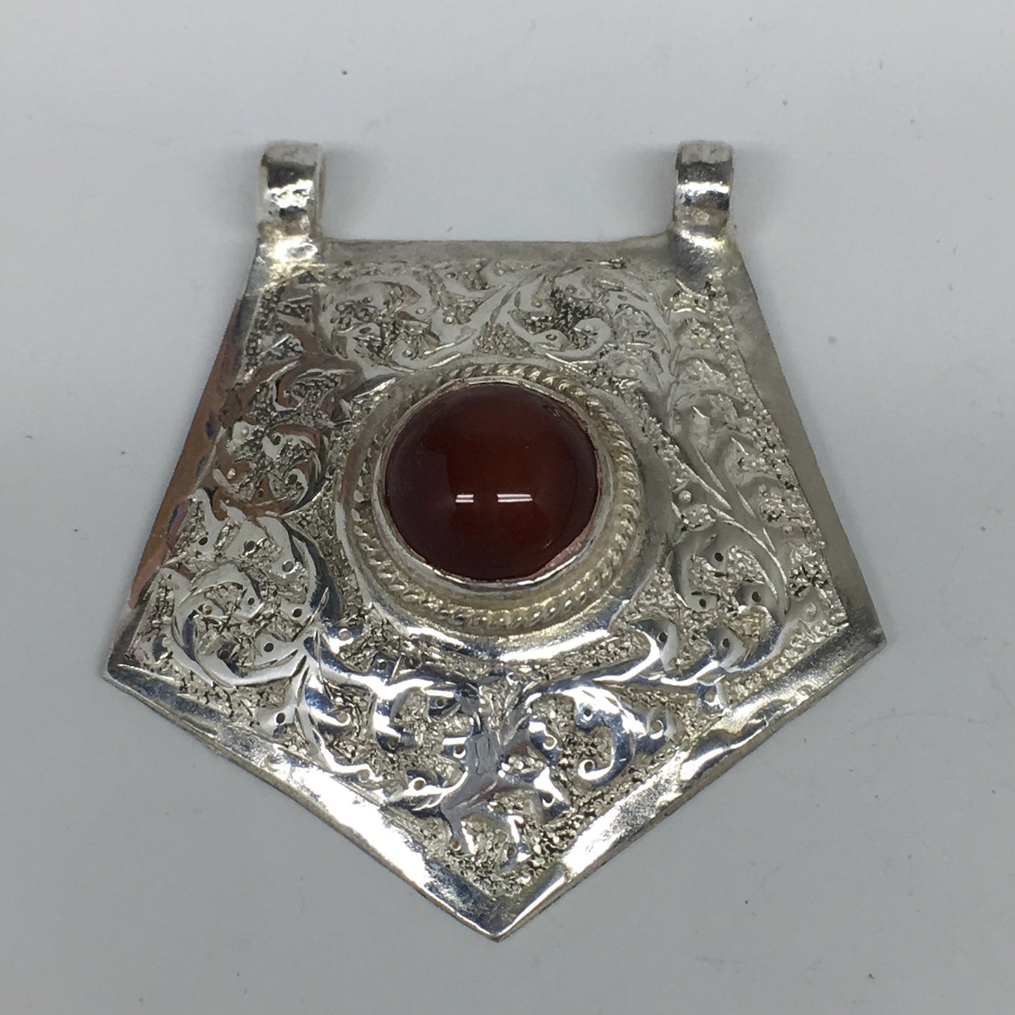 1pc,2.5"x2.3"x0.7,Turkmen Pendant Red Carnelian Pentagon Shape Statement,TN612