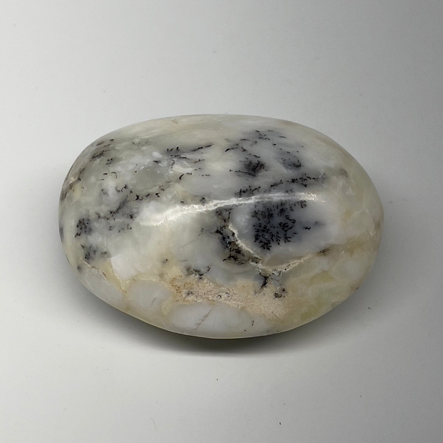 68.5g, 2.1"x1.6"x1.1" Dendrite Opal Palm-Stone Reiki Energy Crystal, B19983