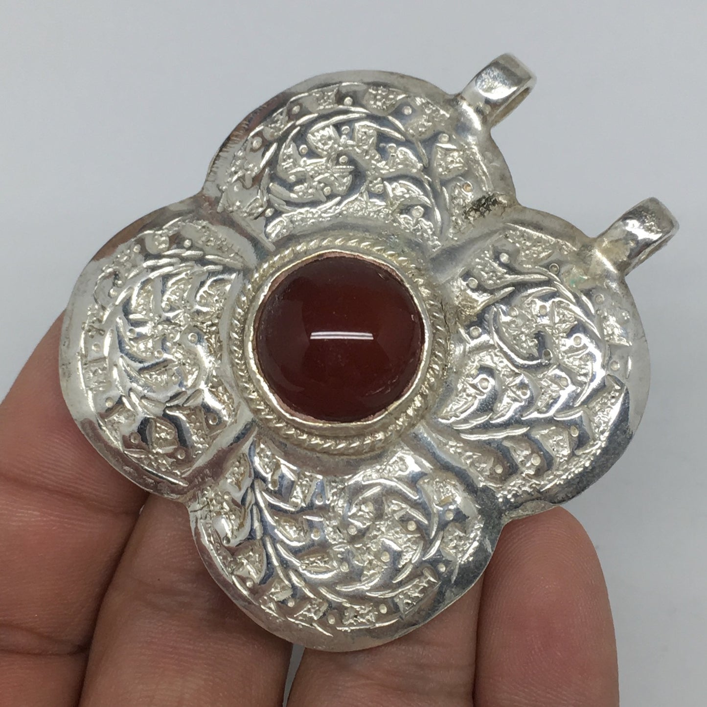 1pc, 2.2"x2"x0.7",Turkmen Pendant Red Carnelian Square Shape Statement,TN617