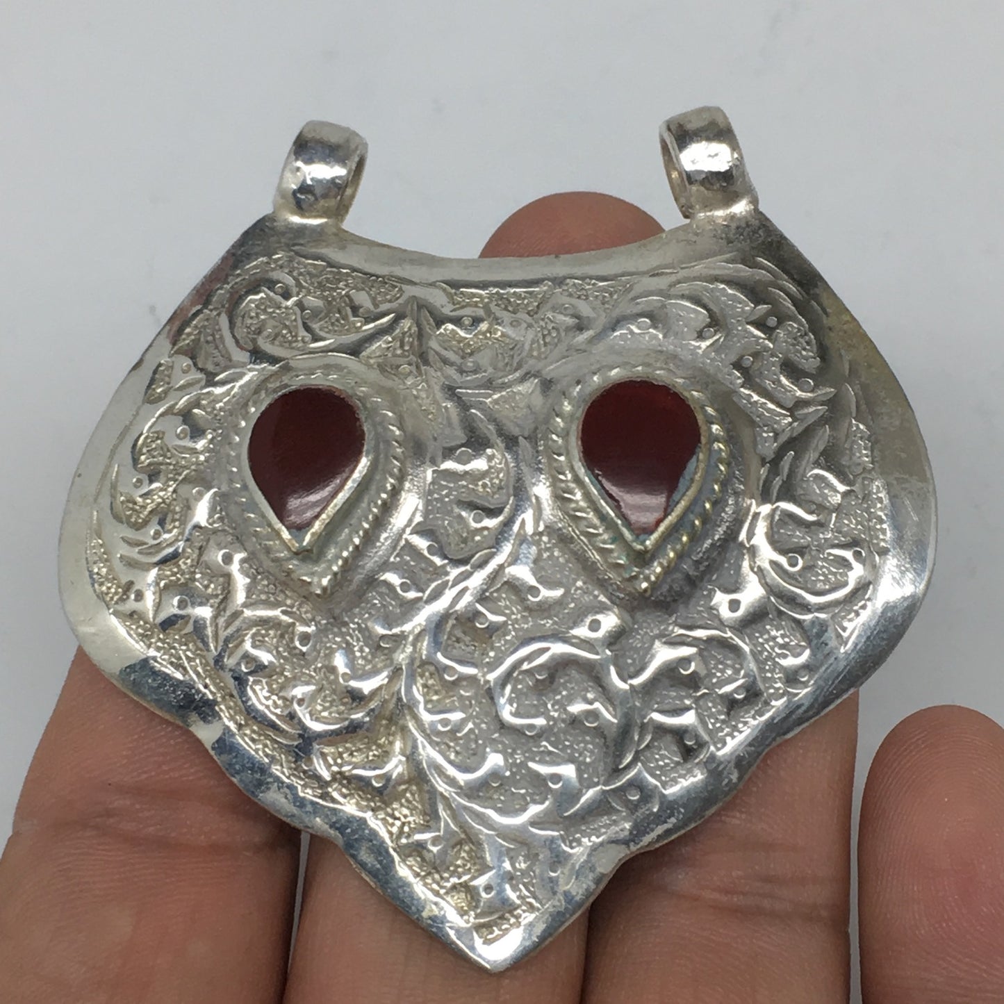 1pc, 2.4"x2.4"x0.5",Turkmen Pendant Red Carnelian Drop Shape Statement,TN623