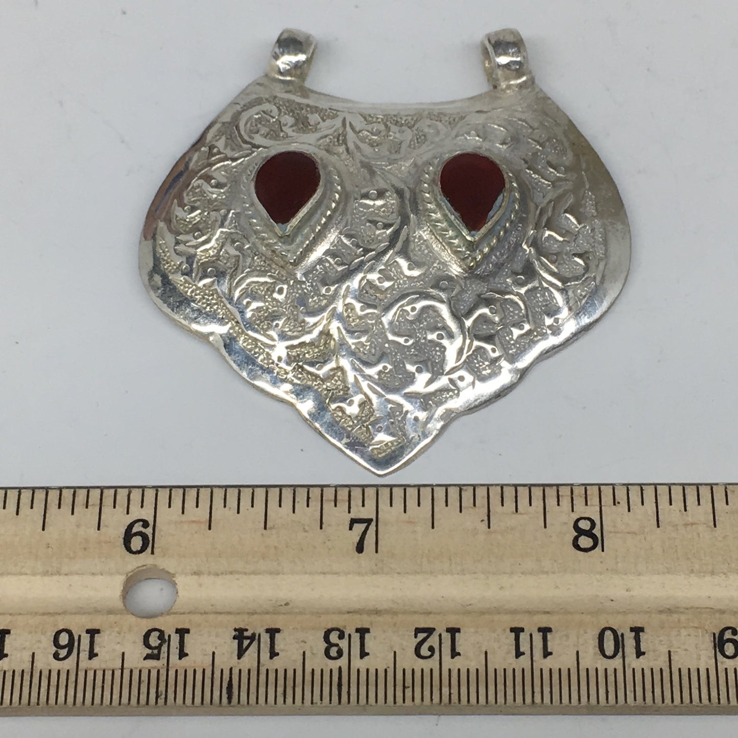 1pc, 2.4"x2.4"x0.5",Turkmen Pendant Red Carnelian Drop Shape Statement,TN623