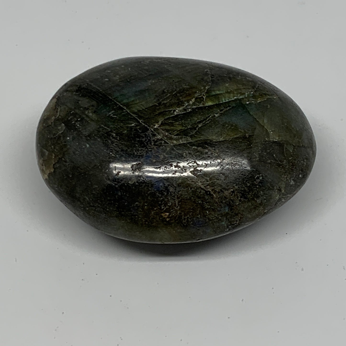 98.4g,2.3"x1.7"x1.1", Labradorite Palm-stone Polished Reiki @Madagascar,B17784