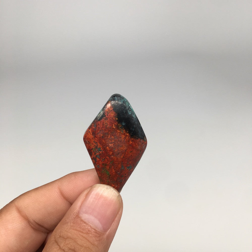 11.1g, 1.55"x0.93"x8mm Sonora Sunset Chrysocolla Cuprite Cabochon @Mexico,SC460 - watangem.com