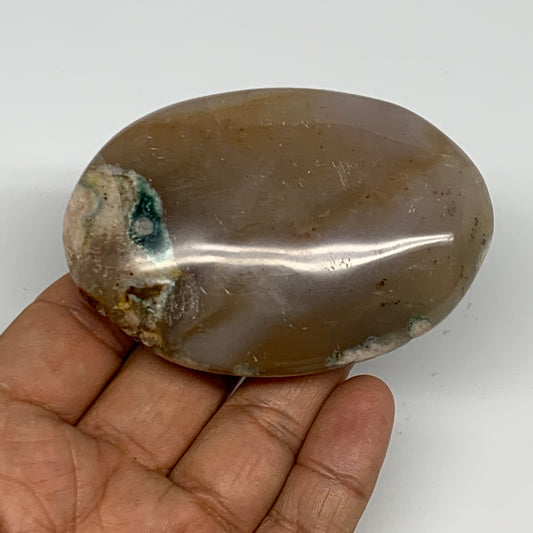 149.6g,3"x2.1"x1", Flower Agate Palm-Stone Crystal Reiki @Madagascar,B16234