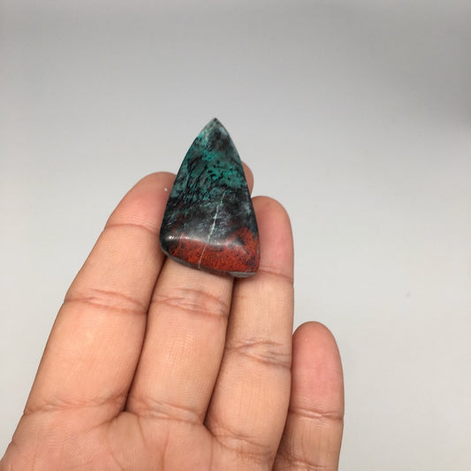 13.2g, 1.7"x0.9"x9mm Sonora Sunset Chrysocolla Cuprite Cabochon @Mexico,SC467