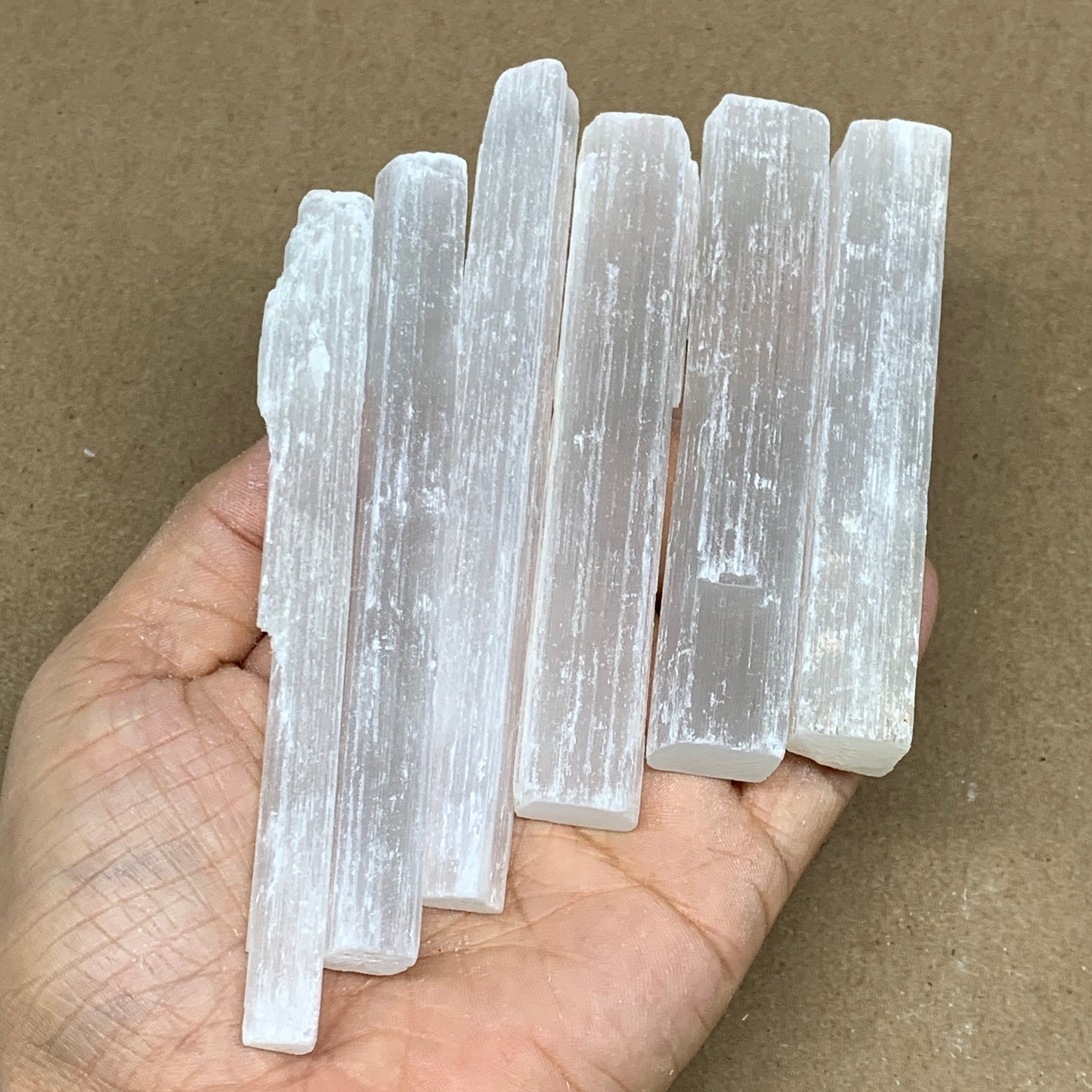 3.36 lbs, 3.8" - 4.7", 39pcs, Natural Rough Solid Selenite Crystal Blade Sticks,