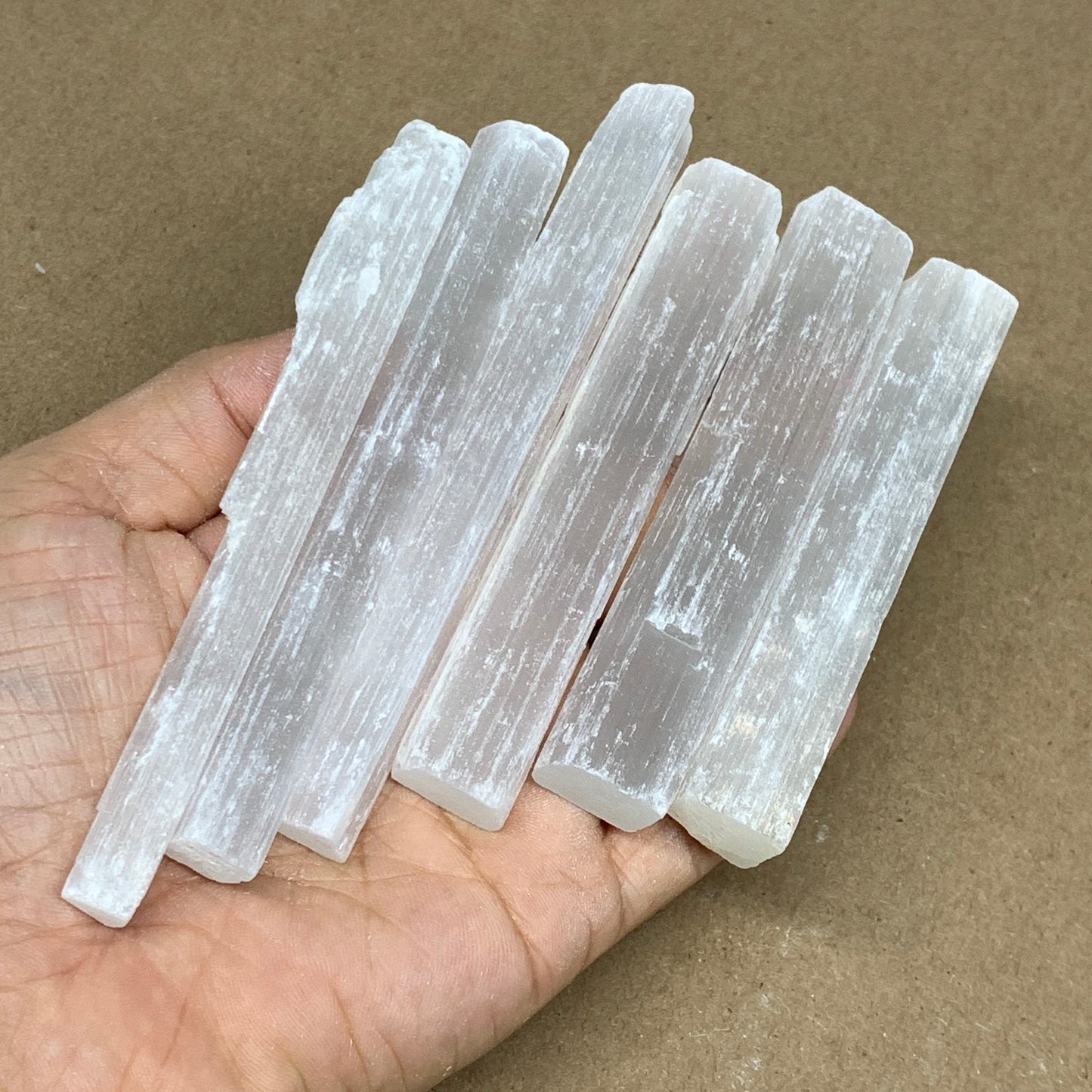 3.36 lbs, 3.8" - 4.7", 39pcs, Natural Rough Solid Selenite Crystal Blade Sticks,