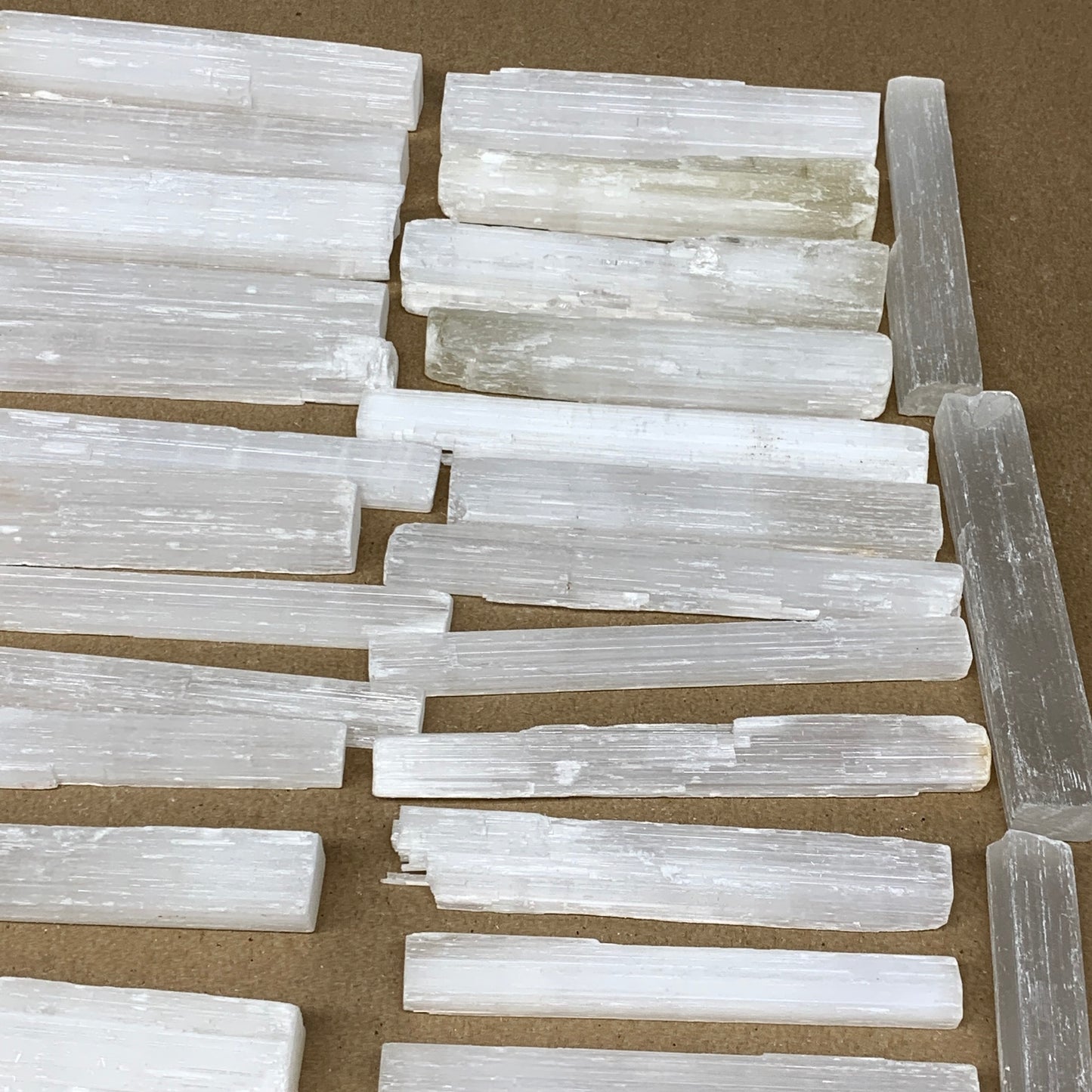 3.36 lbs, 3.8" - 4.7", 39pcs, Natural Rough Solid Selenite Crystal Blade Sticks,