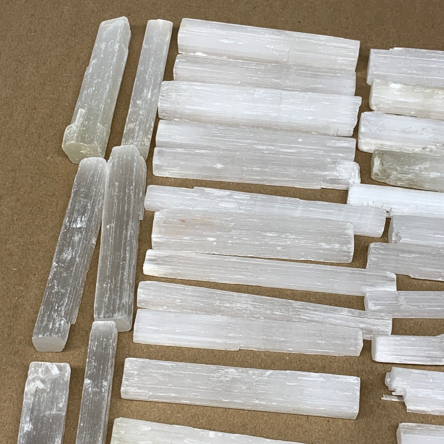 3.36 lbs, 3.8" - 4.7", 39pcs, Natural Rough Solid Selenite Crystal Blade Sticks,