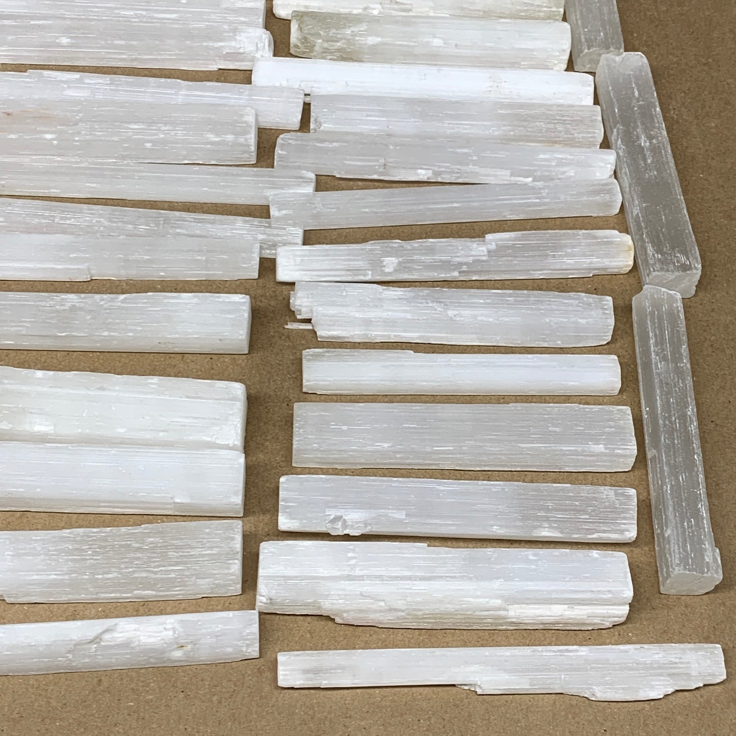 3.36 lbs, 3.8" - 4.7", 39pcs, Natural Rough Solid Selenite Crystal Blade Sticks,