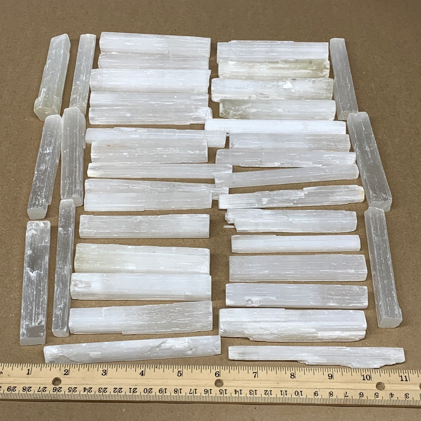 3.36 lbs, 3.8" - 4.7", 39pcs, Natural Rough Solid Selenite Crystal Blade Sticks,