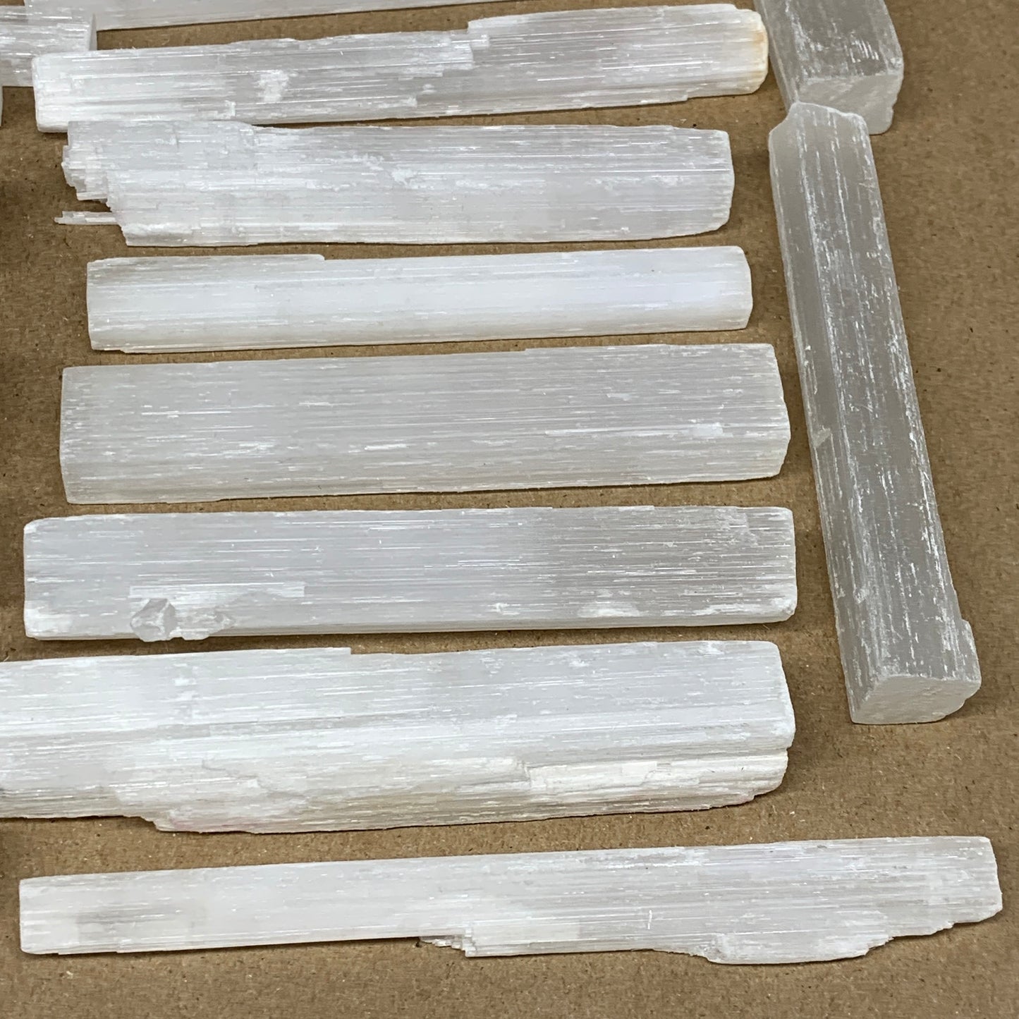 3.36 lbs, 3.8" - 4.7", 39pcs, Natural Rough Solid Selenite Crystal Blade Sticks,