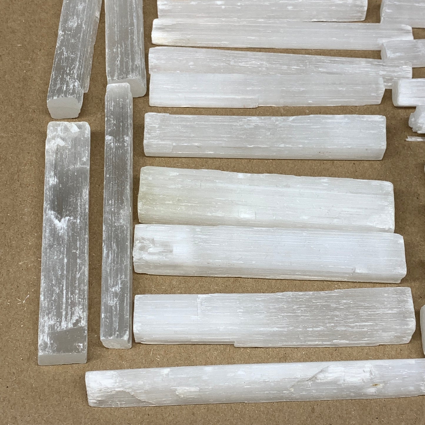 3.36 lbs, 3.8" - 4.7", 39pcs, Natural Rough Solid Selenite Crystal Blade Sticks,